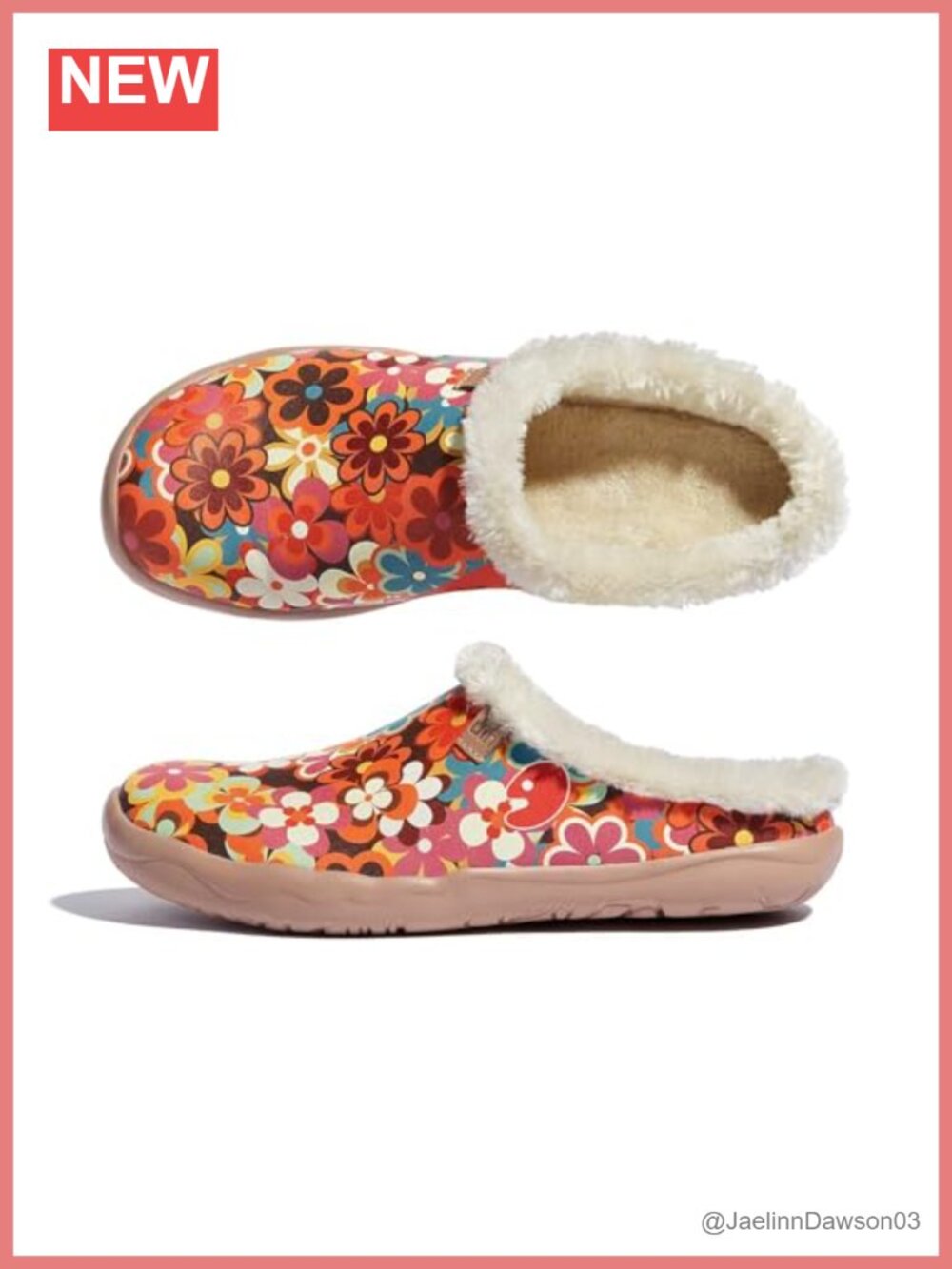 Faux Suede Mules Wide Toe Art Painted Slip On Loafers